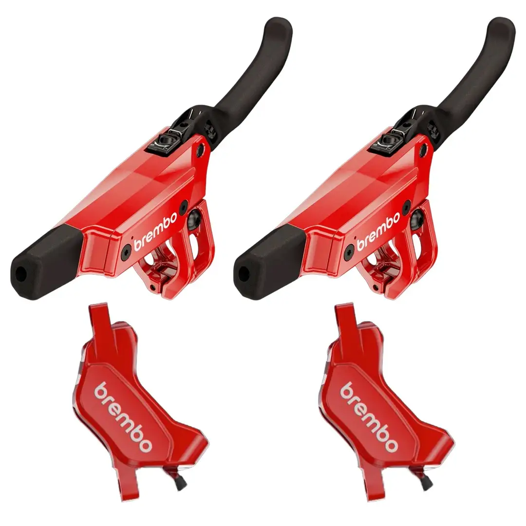 Coppia Freni Anteriore/Posteriore GR-PRO 4 Pistoni Rosso - image