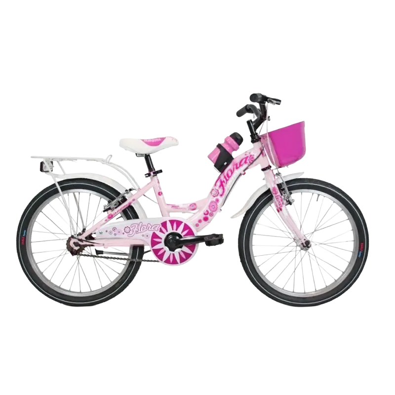 Bicycle Girl 6-8 anos 20 '' Flora de aço de aço 1V branca