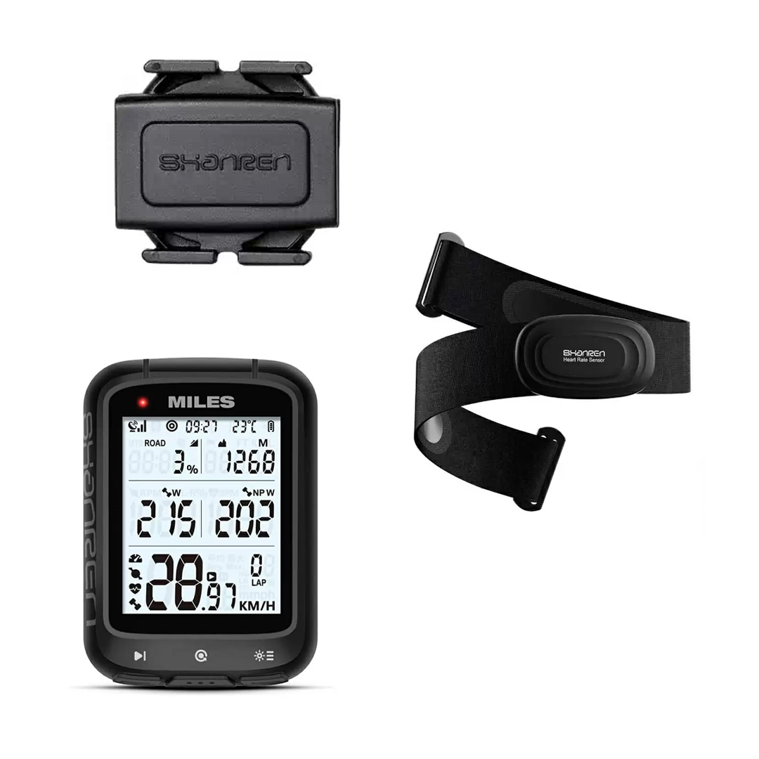Ciclocomputer Miles Smart GPS ANT+/Bluetooth misuratore di potenza + Fascia cardio e Sensore cadenza