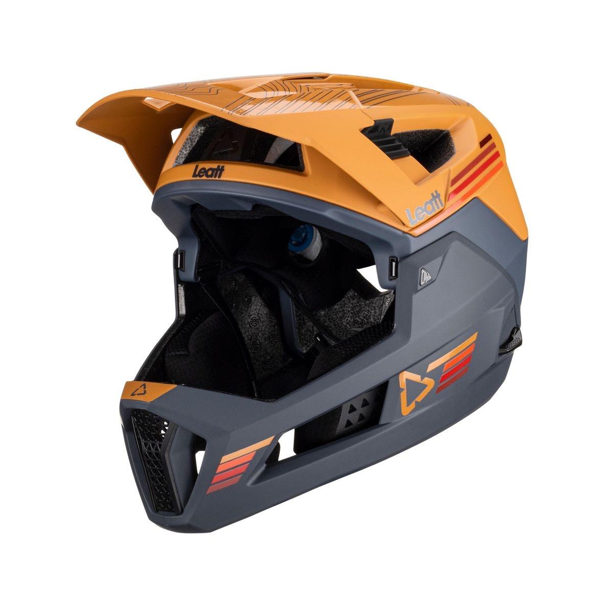 Full-Face Helmet MTB 4.0 Enduro Removable Chinguard Orange/Blue Size S (51-55cm)