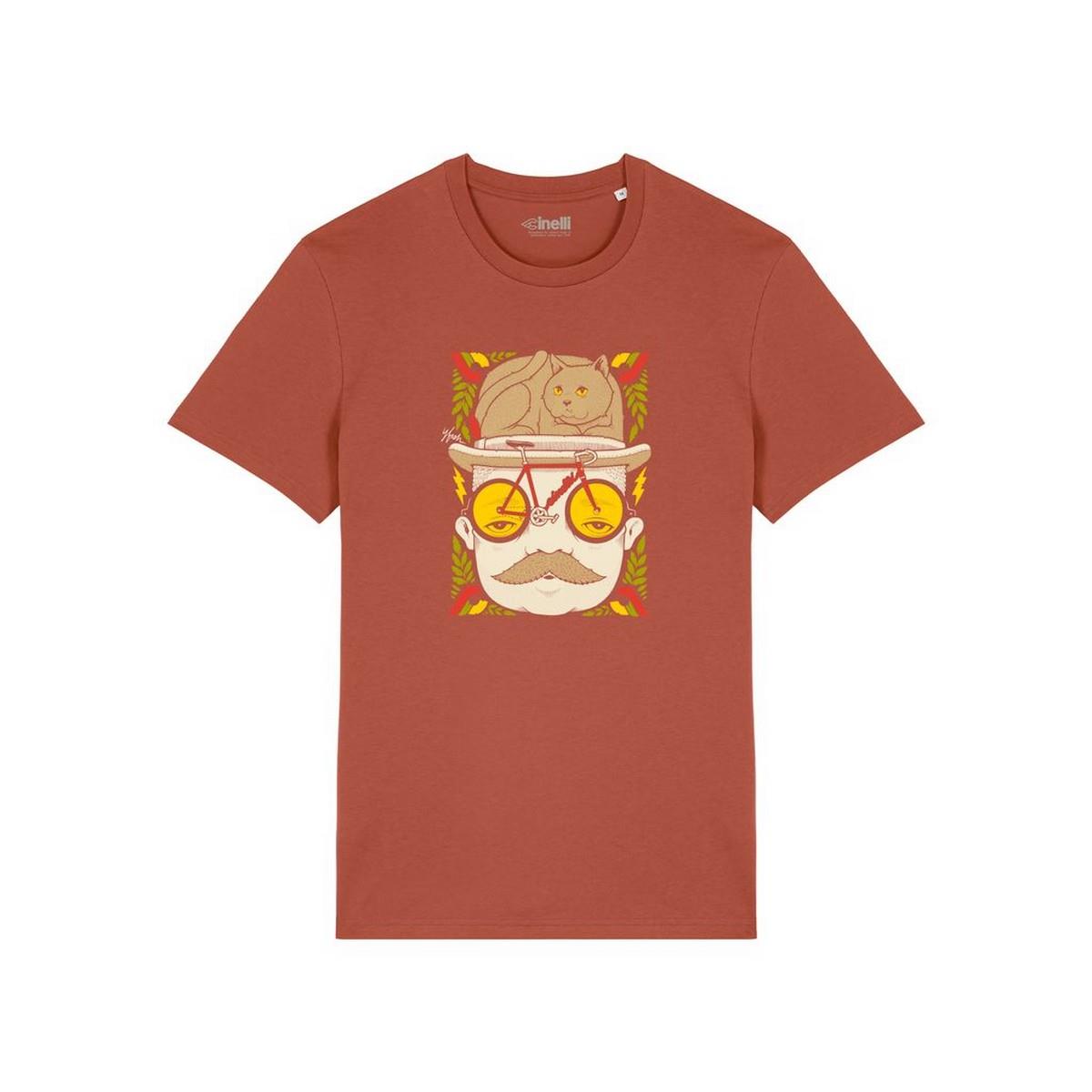 Camiseta Jeremy Fish Mr Cat Regular Marrom Tamanho L