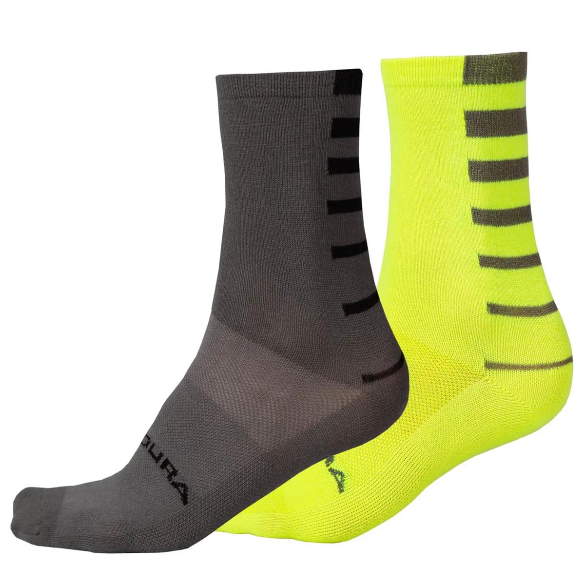 Coolmaxa Stripe Socks High Visibility Black/Yellow (2 Pairs) Size S/M