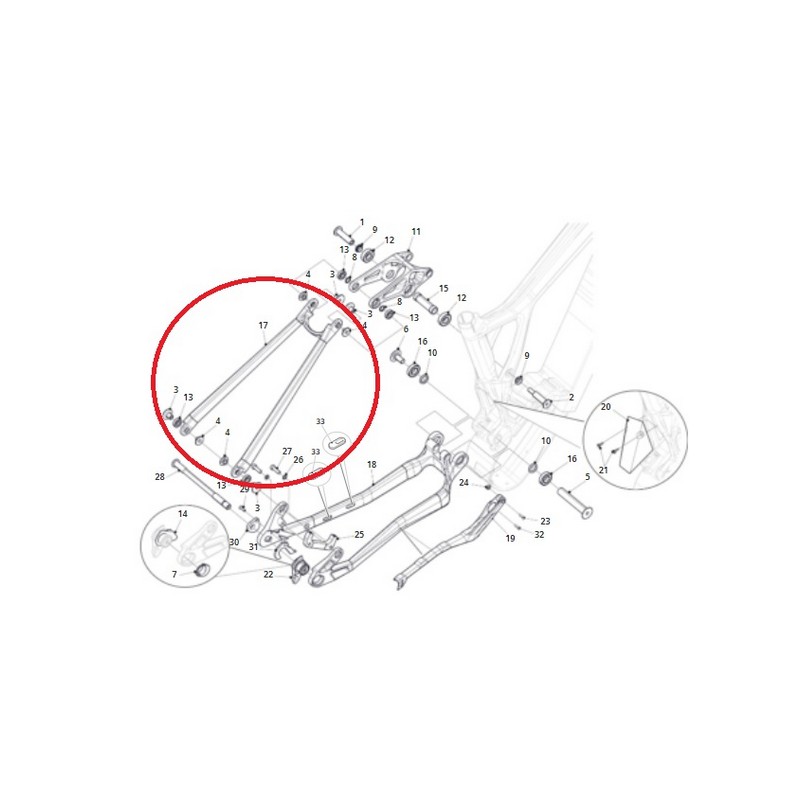 Puntone Forcellone Carro Posteriore Per XTF 1.5 Carbon/XTF 1.5 Carbon Sport