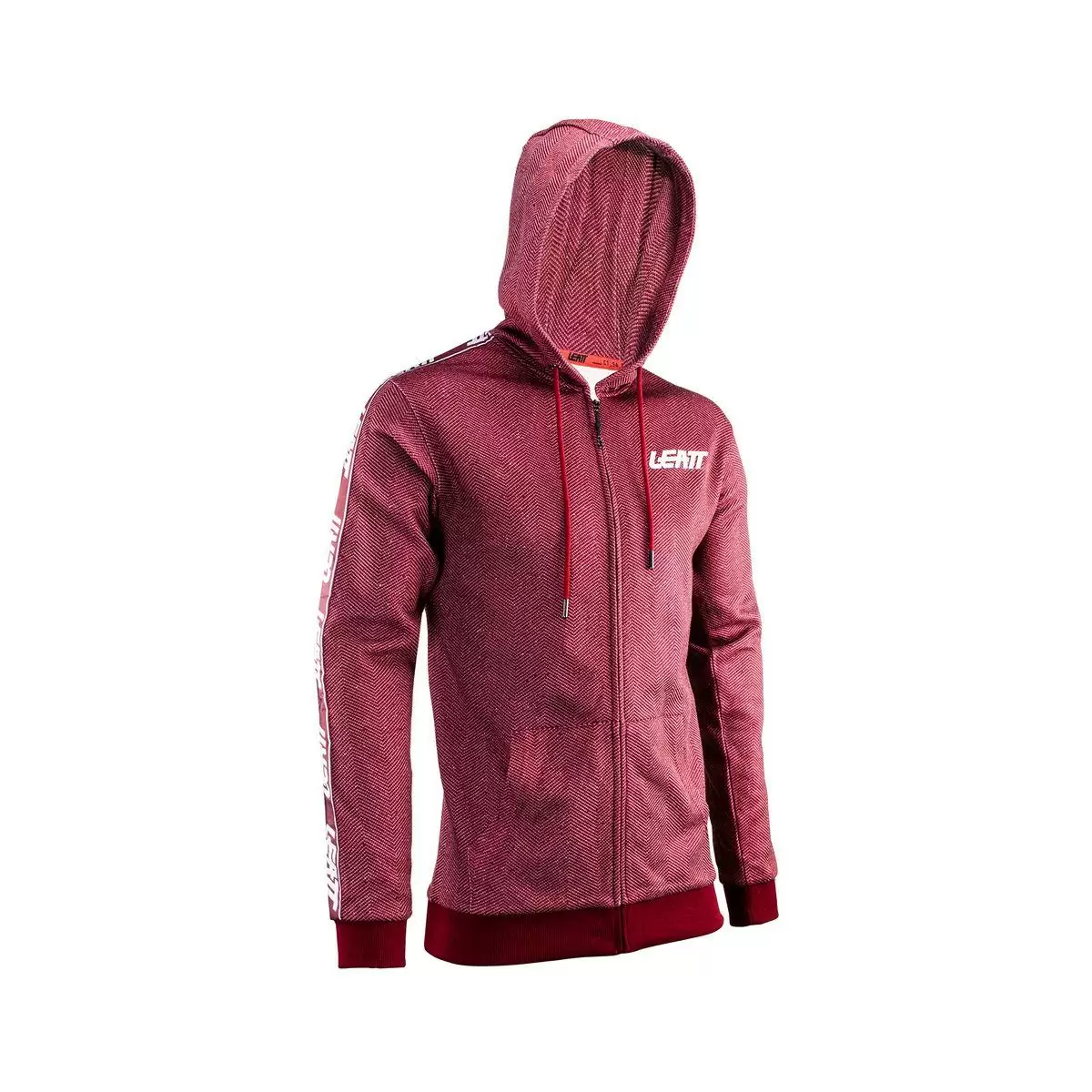 Red Premium Zip Hoodie Sweatshirt Size L - image