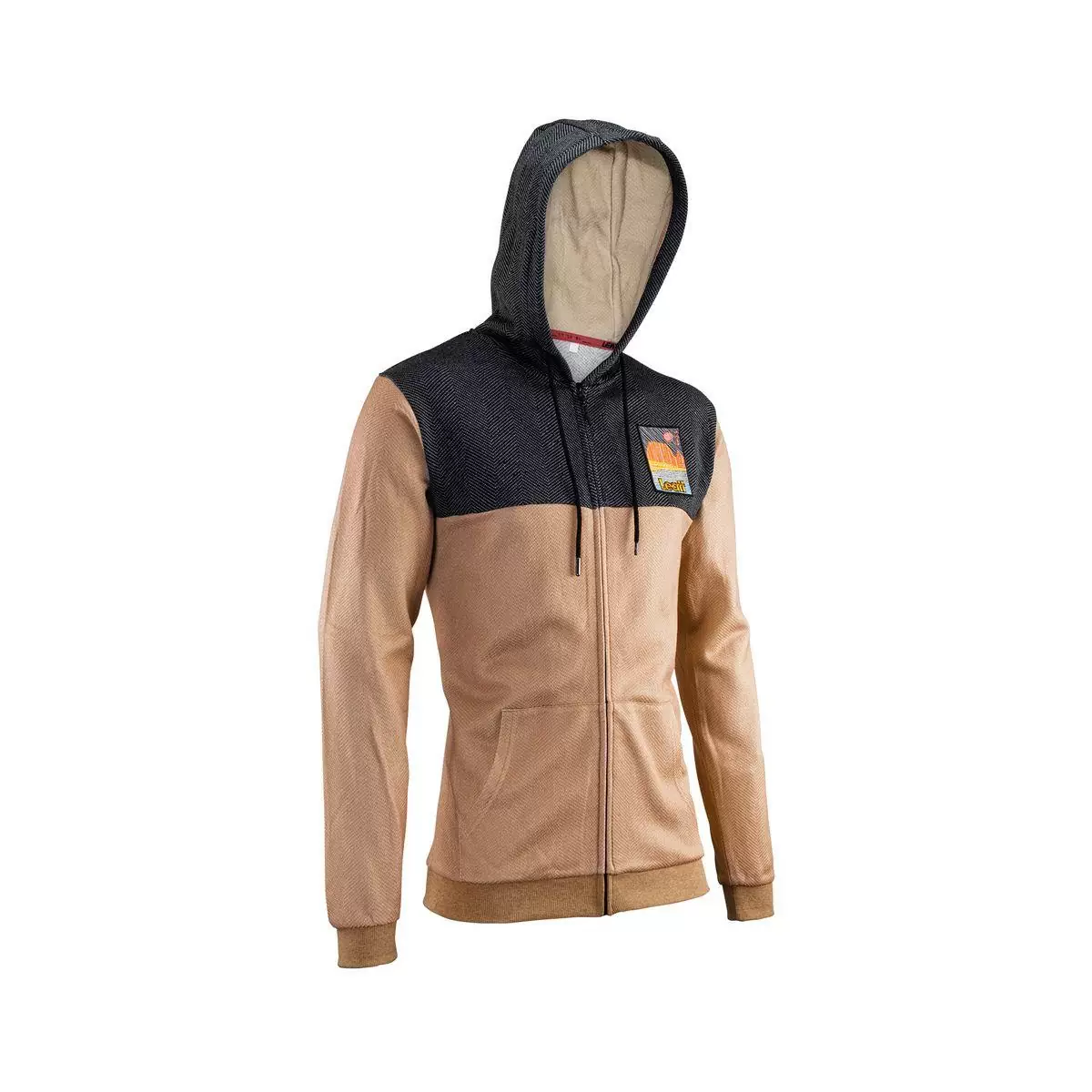 Premium Beige Zip Hoodie Sweatshirt Size S - image