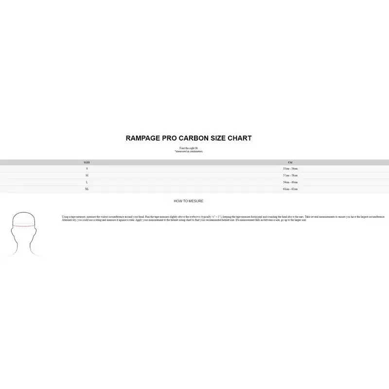 Fox rampage pro sales carbon size chart