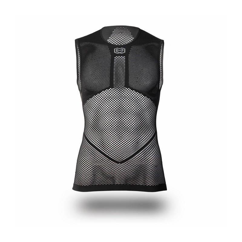 Undershirt With Differentiated Mesh Black Size XS/S