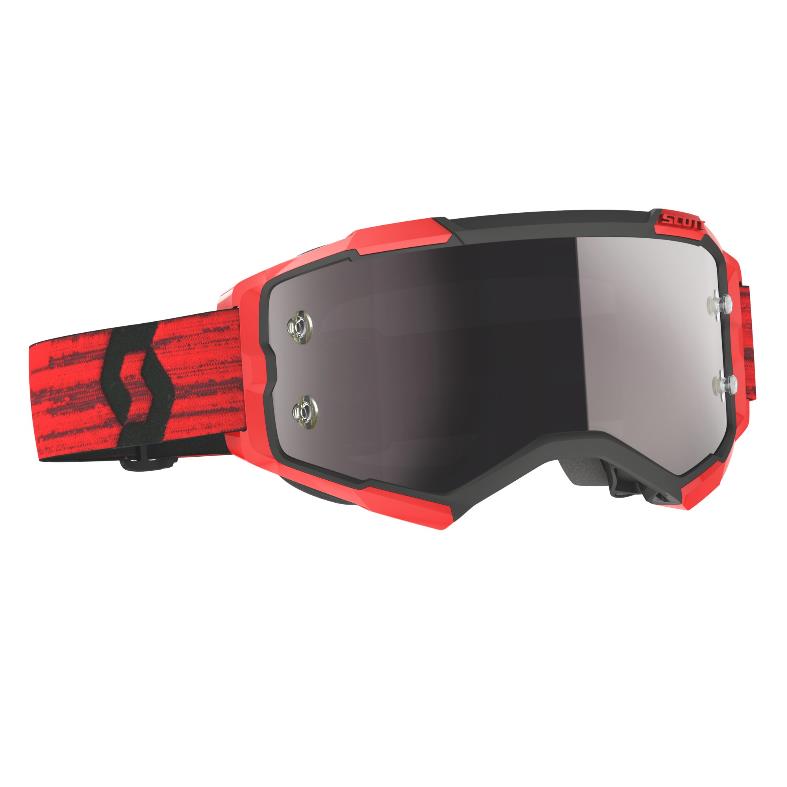 Fury Red goggle Silver Chrome Works Lens