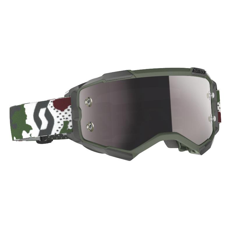 Dark Green Fury goggle Silver Chrome Works Lens