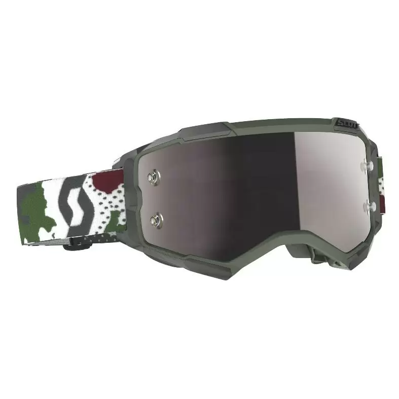 Dark Green Fury goggle Silver Chrome Works Lens - image