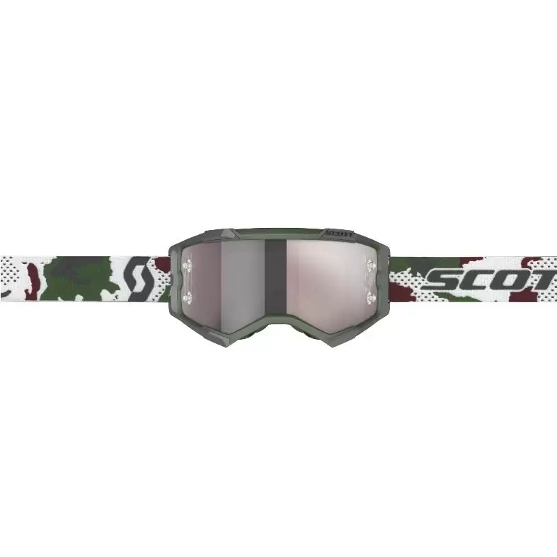 Dark Green Fury goggle Silver Chrome Works Lens #2