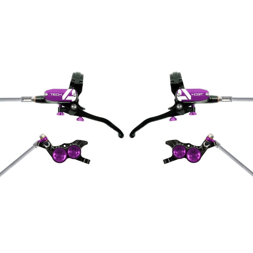 Pair of Tech 4 V4 4 Pistons Purple/Black Disc Brakes