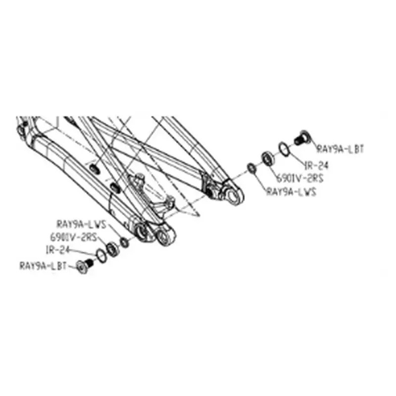 Trailray 150 Rear Carriage Liner Fastening Hardware Kit - image