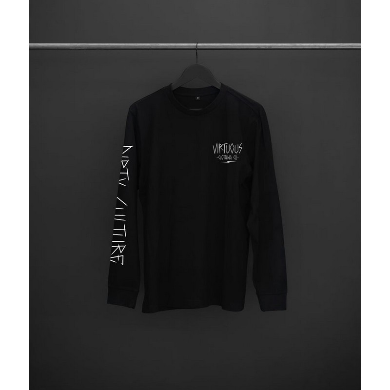 T-Shirt Long Sleeve Slash Black Nero taglia S