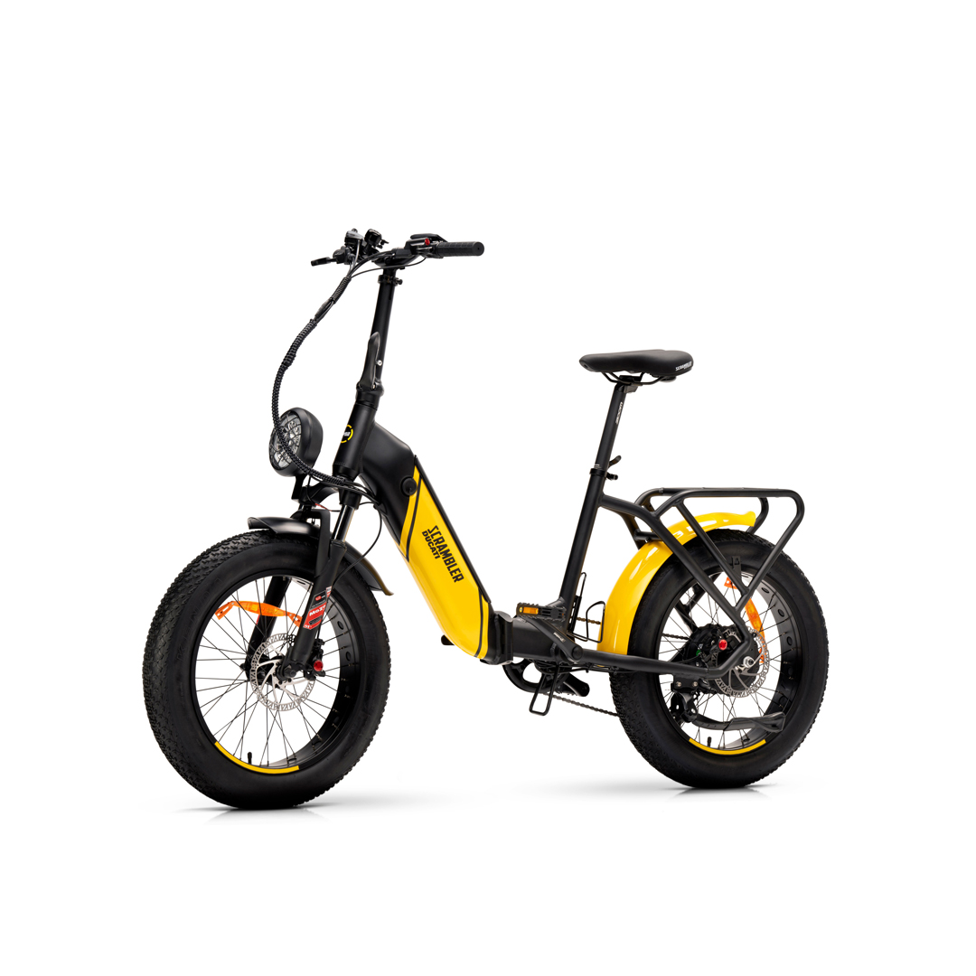 Bici Pieghevole Fat Bike SCR-X 20'' 7v 499Wh Bafang Nero/Giallo Taglia Unica