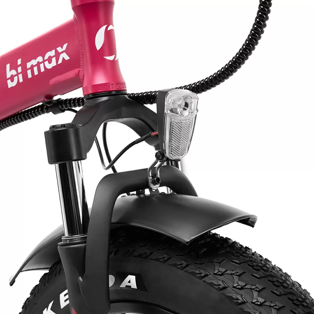 Bicicleta Dobrável Fat Bike BiMax 20'' 7v 374Wh Bafang Preto/Vermelho Tamanho Único #8