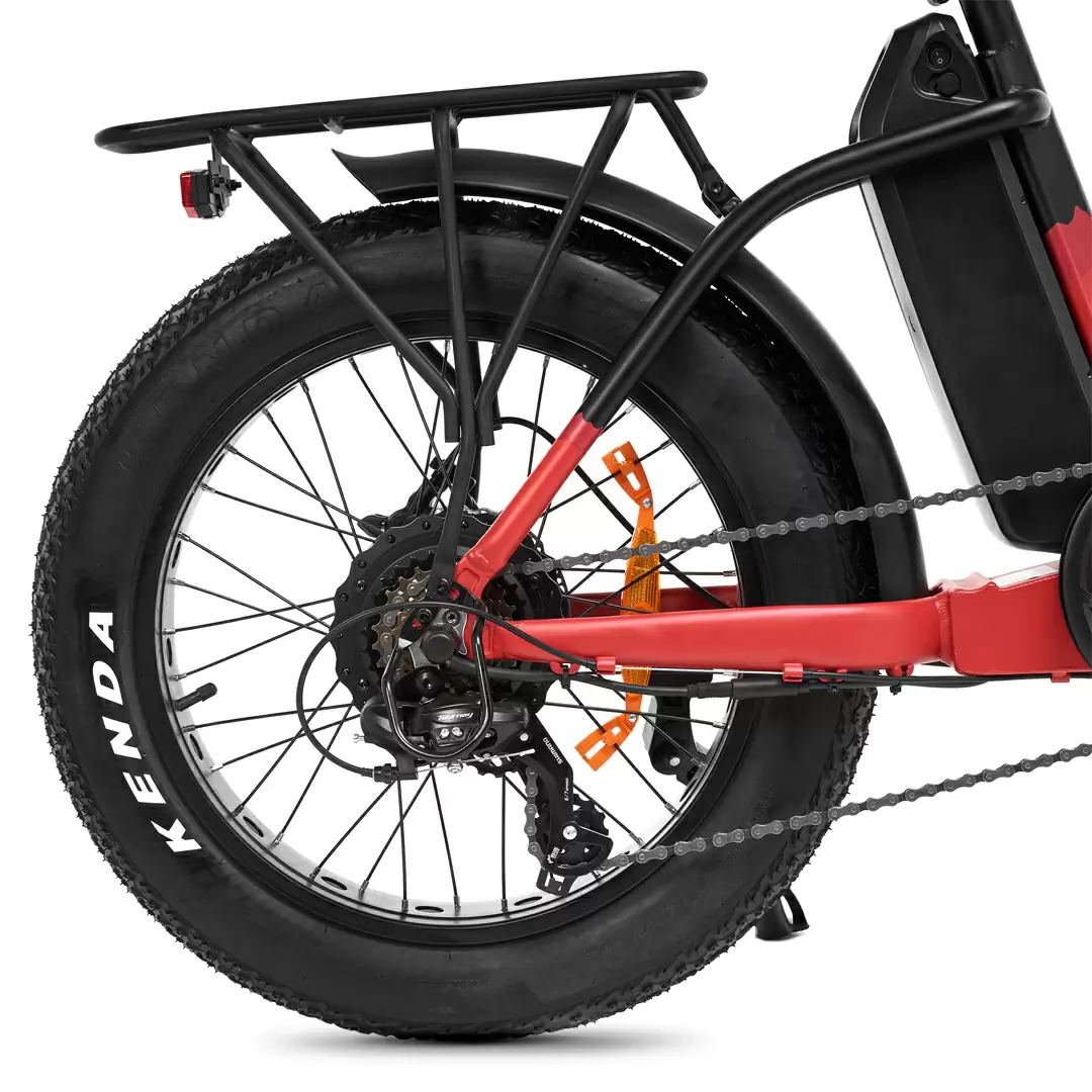 Bici Pieghevole Fat Bike Phoenix 20'' 7v 374Wh Bafang Nero/Rosso Taglia Unica #4