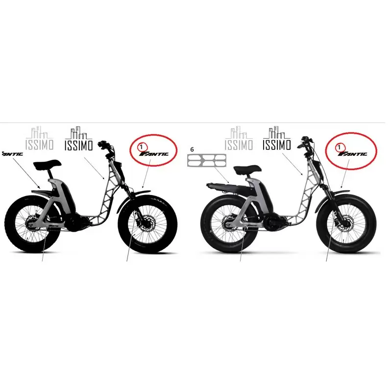 Fantic Fender Sticker For Issimo 25 And 45 Urban/Fun Glossy Black #1
