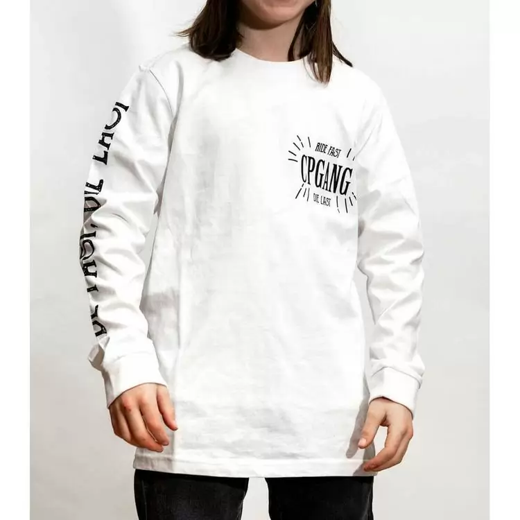 T-Shirt Enfant Manches Longues Ride Fast Die Last Blanc taille XS (110/116cm) #1