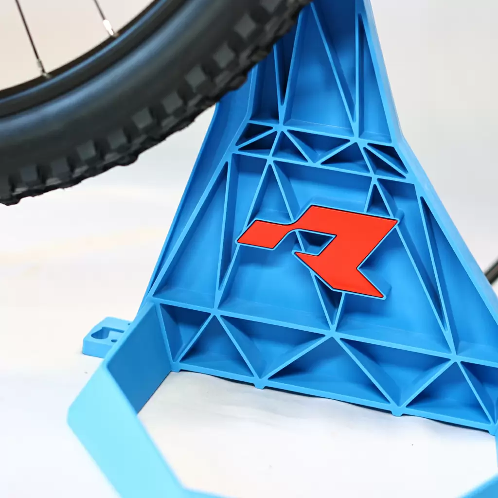 Universeller Fahrradständer R24 Hellblau mit rotem Logo #5