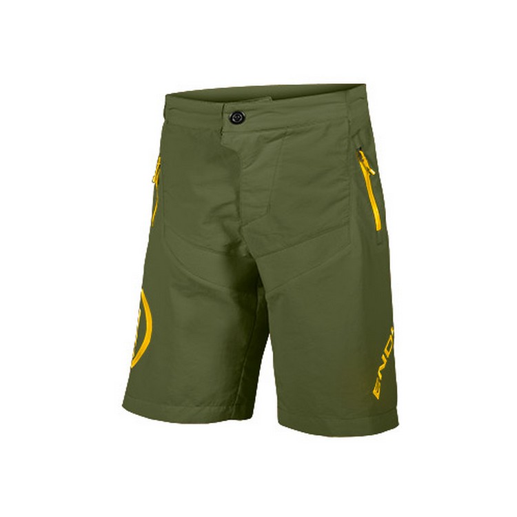 Pantaloncini Mtb MT500JR con Imbottitura Bambino Verde Taglia S (7-8 anni)