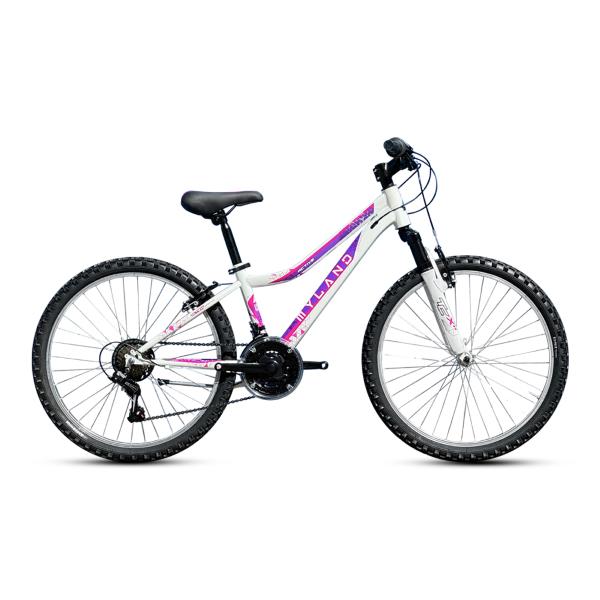 Active 24 Bici Mtb 24'' 6V V-Brake Acciaio Bianco Taglia 24