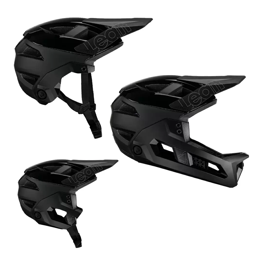MTB Enduro 3.0 Helm, abnehmbarer Kinnschutz, 3 in 1, Schwarz, Größe M (55–59 cm) #1
