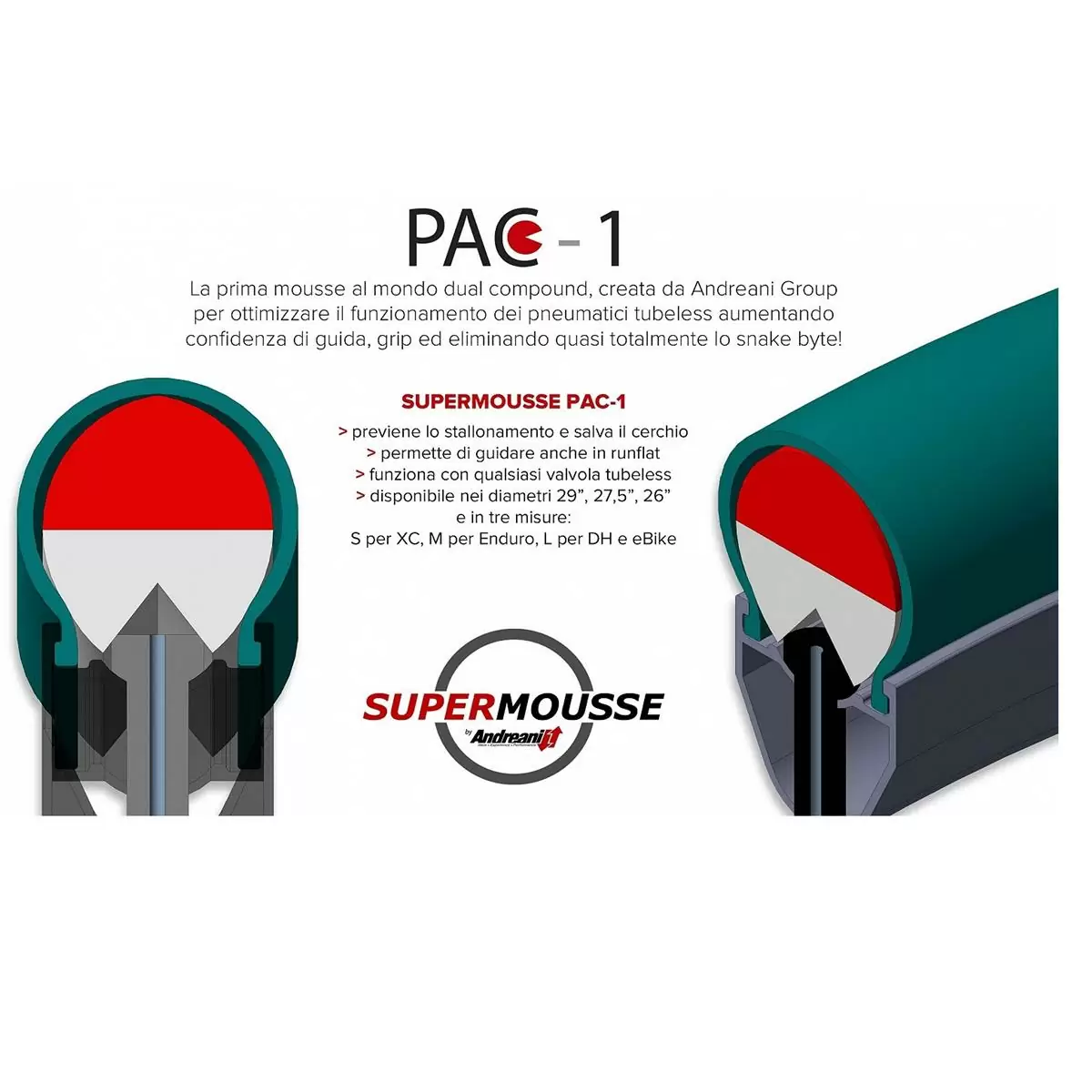 Single anti puncture Supermousse PAC1-M insert size M 29'' - 27.5'' - 26'' #3