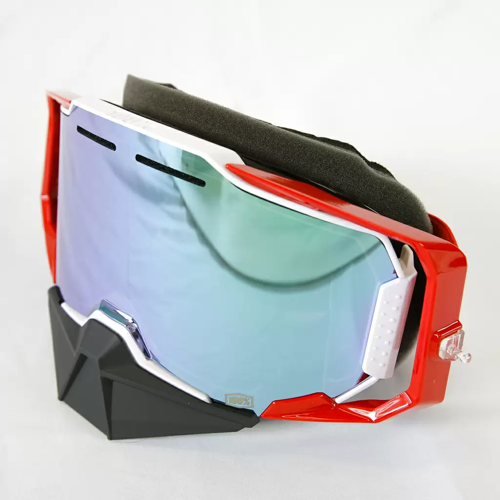 Armega Gafas de Nieve Espejo Rojo Lente Plata Flash #1