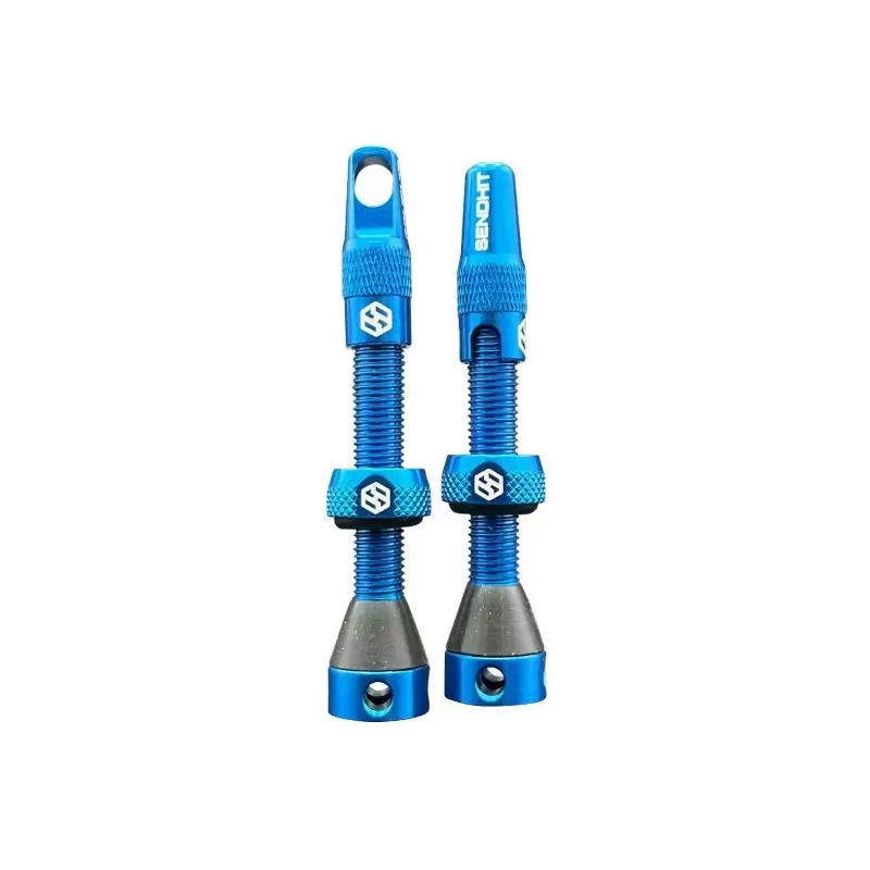 Pair of Tubeless 44mm Valves Compatible With Inserts Blue - image