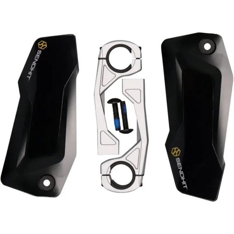 Coppia Paramani Nock V3 Regolabili Mtb Nero Con Staffa Argentata #1