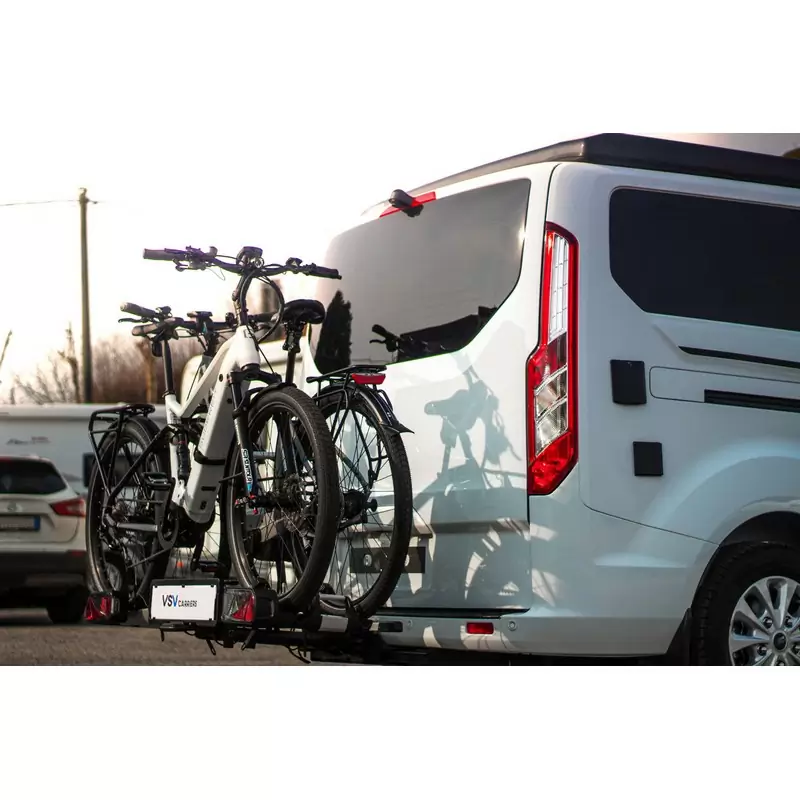 Portabicicletas con gancho de remolque E2XL 2 bicicletas para furgonetas y portapersonas Compatible #2
