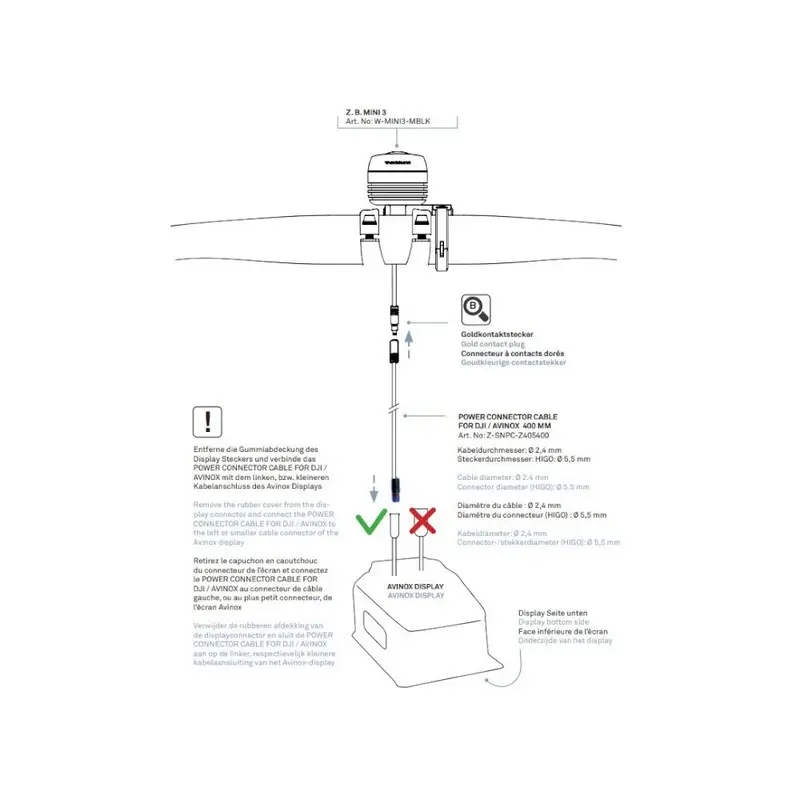 Cable de alimentación con conector Luci para AVINOX / DJI #1