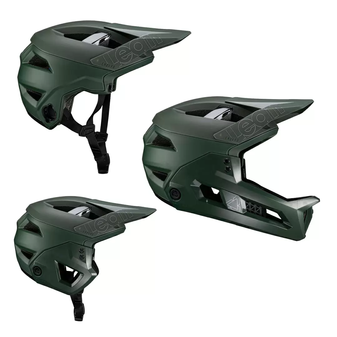 Mountain bike helmet with online detachable chin guard