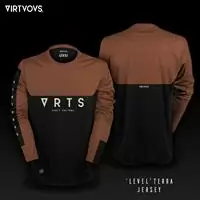 long sleeves mtb level jersey terra brown size m brown