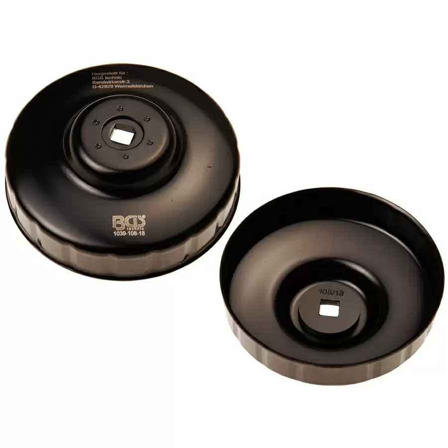chiave a tazza tappo filtro olio 108mm x p18 - codice BGS1039-108-18 - image