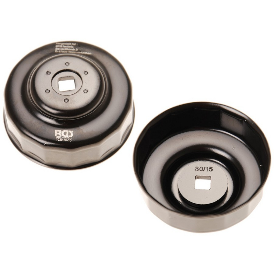 end cap oil filter wrench  80 mm x p15 - code BGS1039-80-15