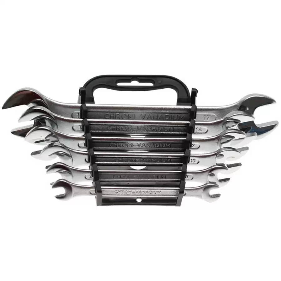 6-piece open end spanner set in accordance with din 3110 6x7-17x19 mm - code BGS1179 - image