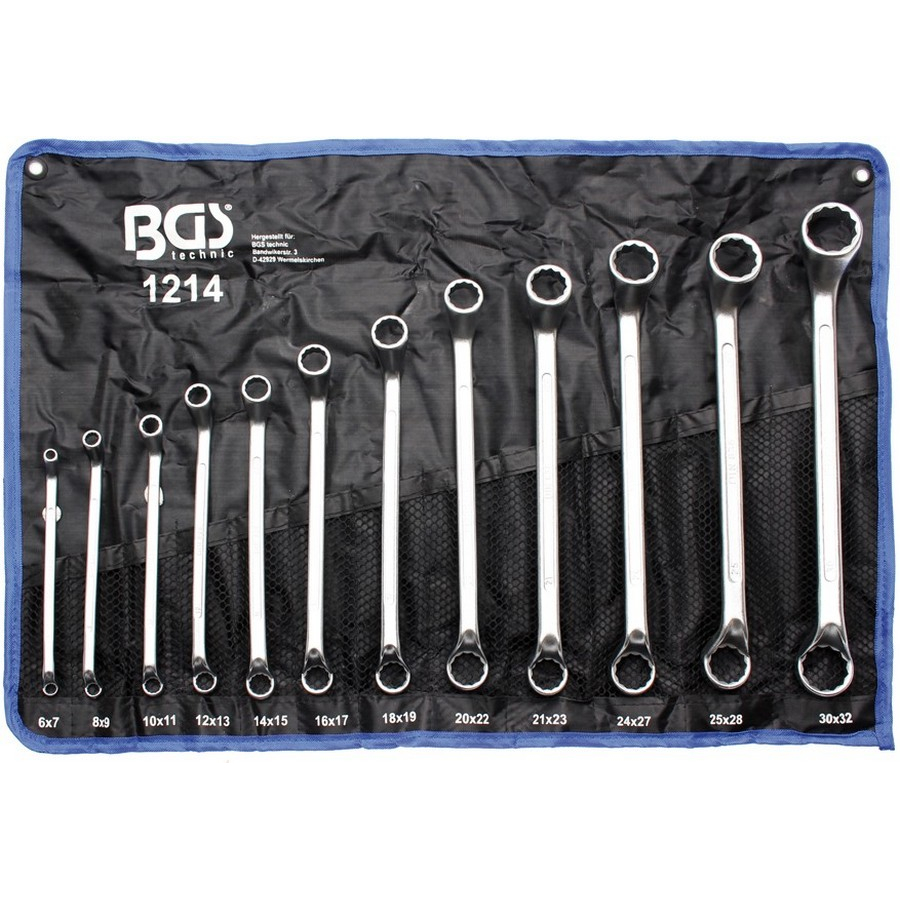 deep offset double ended ring spanner set 6x7-30x32 - code BGS1214