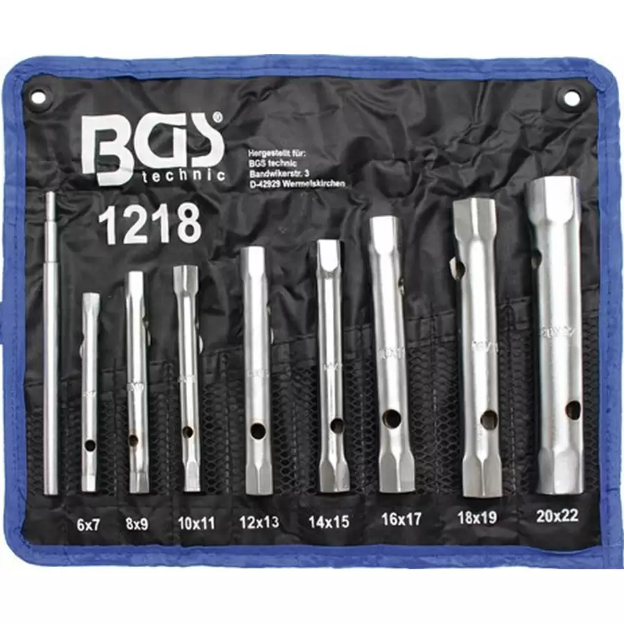 Bgs fbgs1218 serie 8 chiavi a tubo doppie 6 22mm codice bgs1218 serie