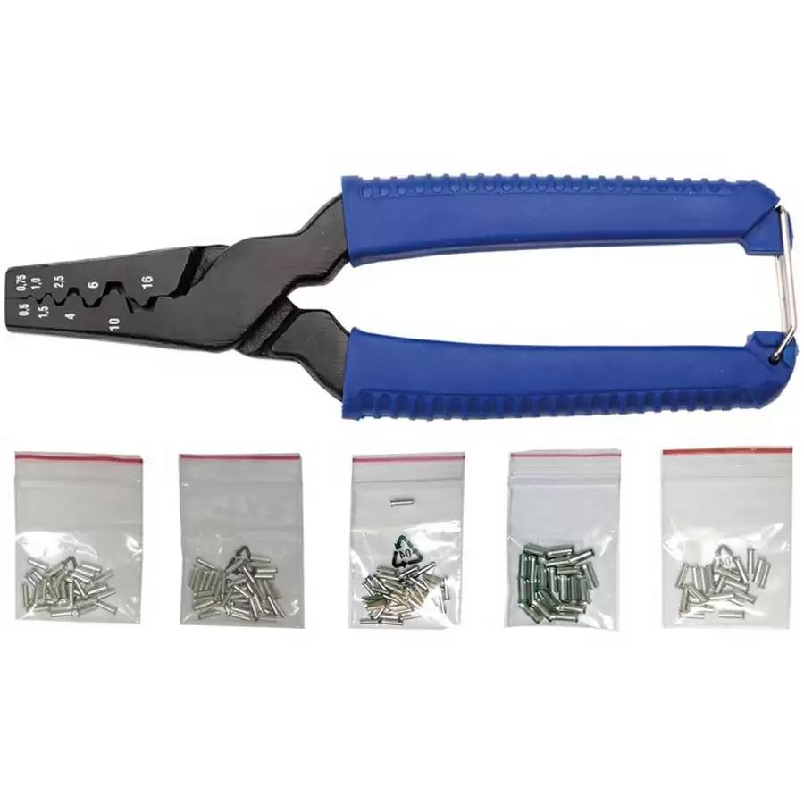 crimping tool for cable end sleeves incl. 150 sleeves - code BGS1430 - image