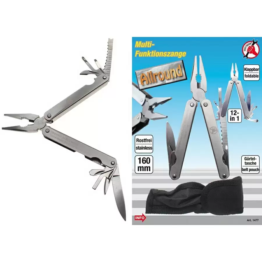 12 Funktionstasche Multi -Tool 160 mm - Code BGS1477 - image