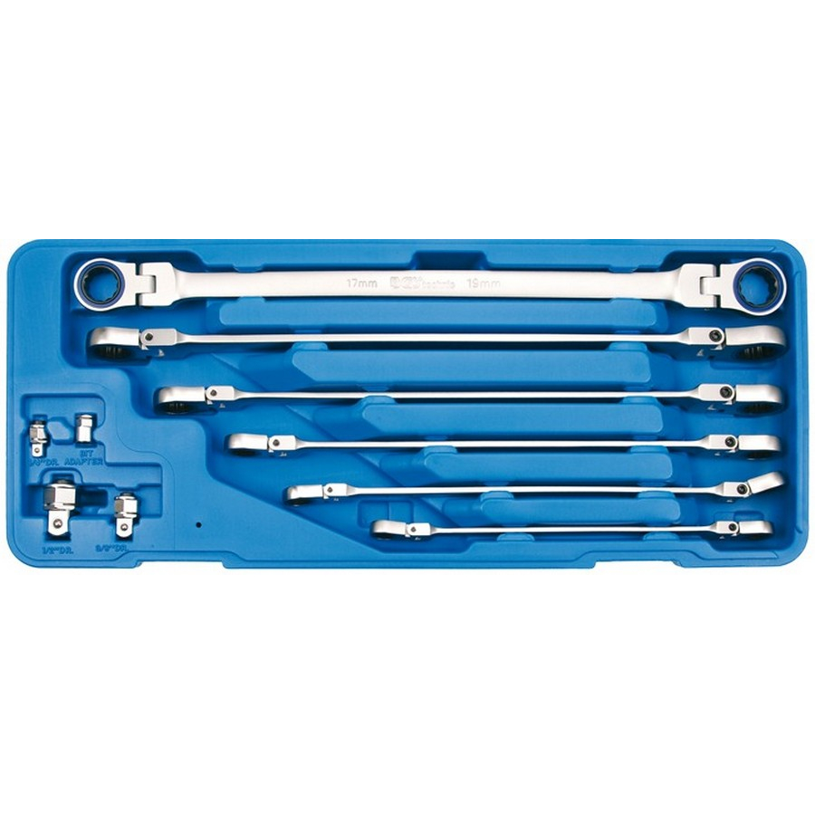 10-pc. double swivel head ratchet wrench set 8-19 mm - code BGS1541