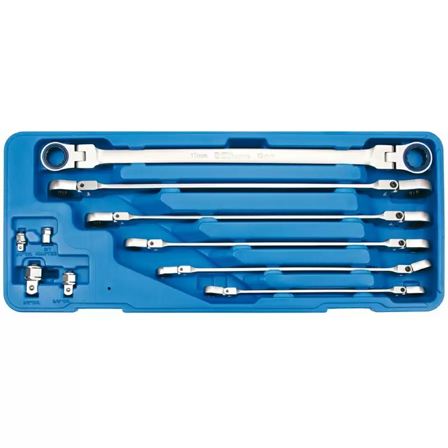 10-pc. double swivel head ratchet wrench set 8-19 mm - code BGS1541 - image