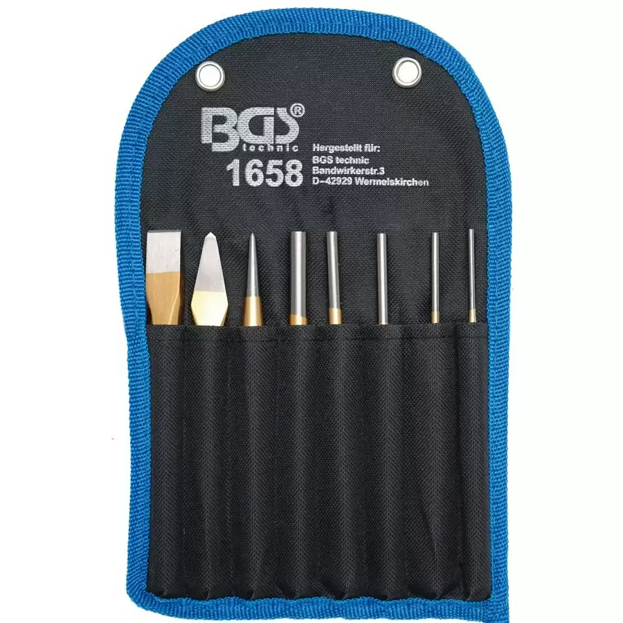 8-piece splint driver set with chisel and center punch - code BGS1658 - image