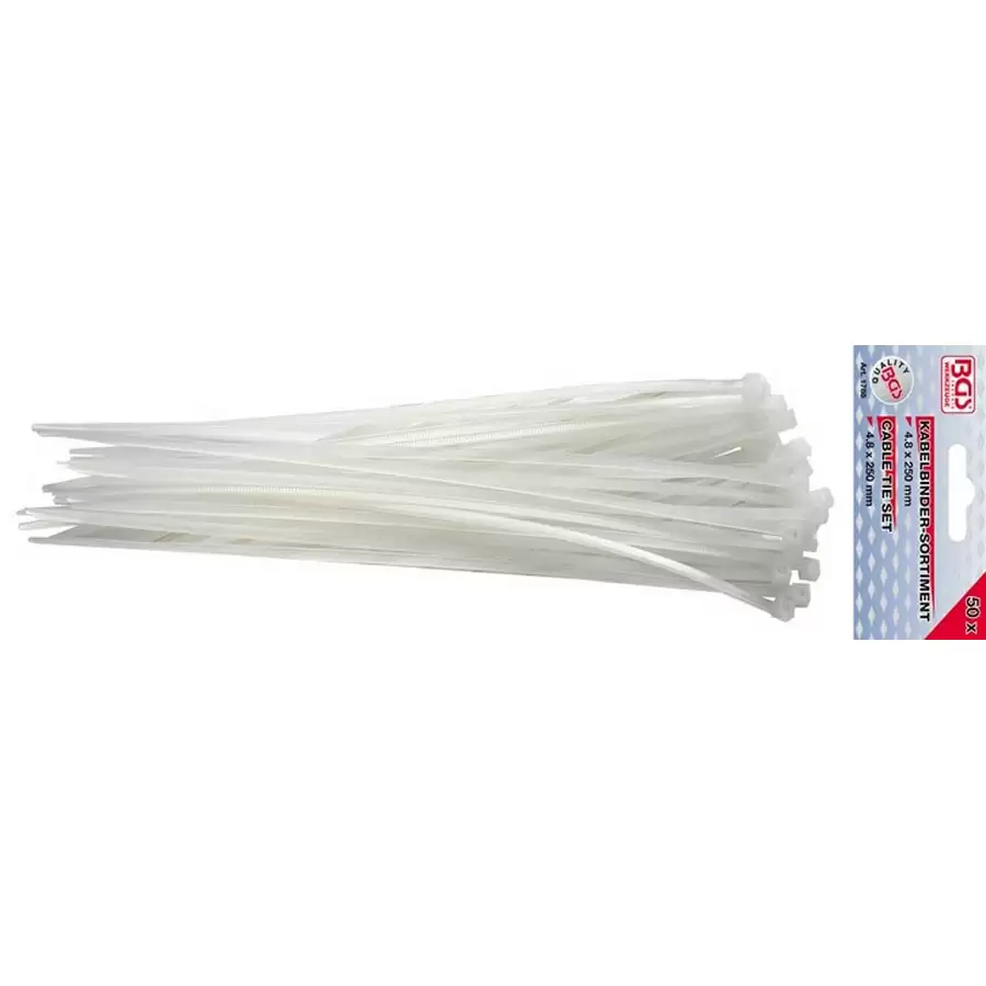 50-piece cable tie set 4.8 x 250 mm - code BGS1788 - image