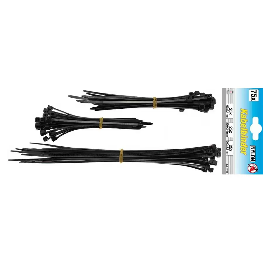 75-piece cable tie assortment 100-200 mm - code BGS1789 - image