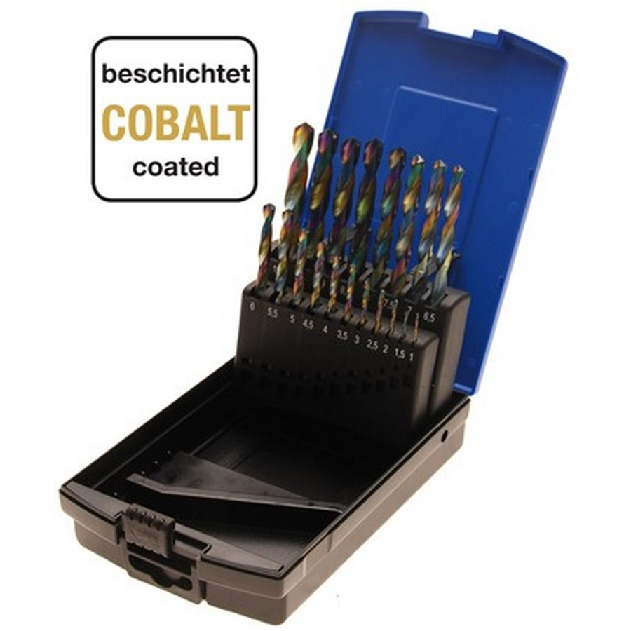19-teiliges Spiralbohrer-Set hss 1-10 mm kobaltbeschichtet - Code BGS2014