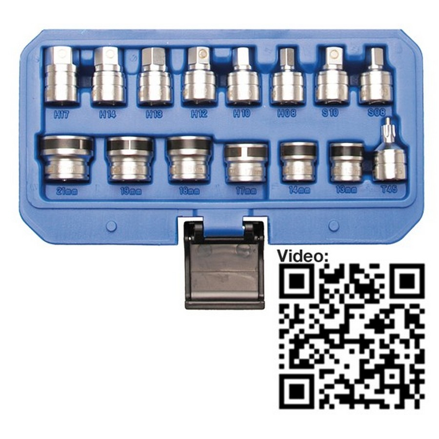 Vasos magnéticos de 15 piezas para tornillos de drenaje de aceite - código BGS2256