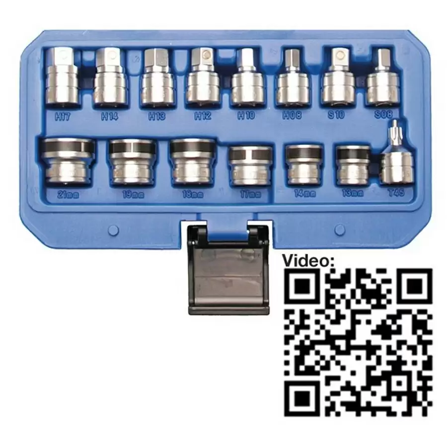 15-piece magnetic sockets for oil drain screws - code BGS2256 - image